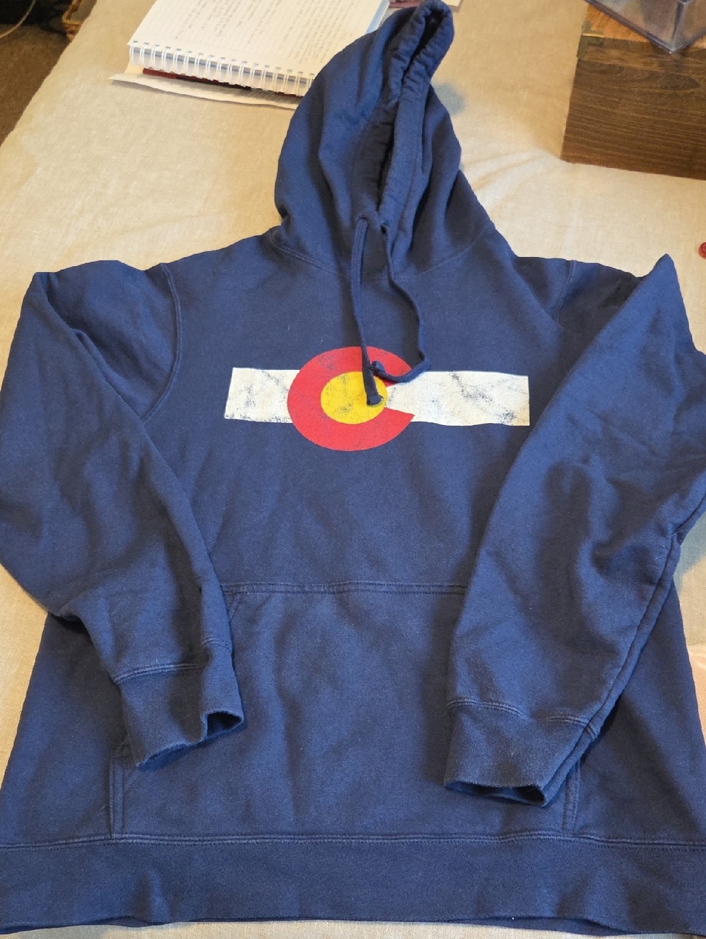 Navy Hoodie with Colorado State Crest